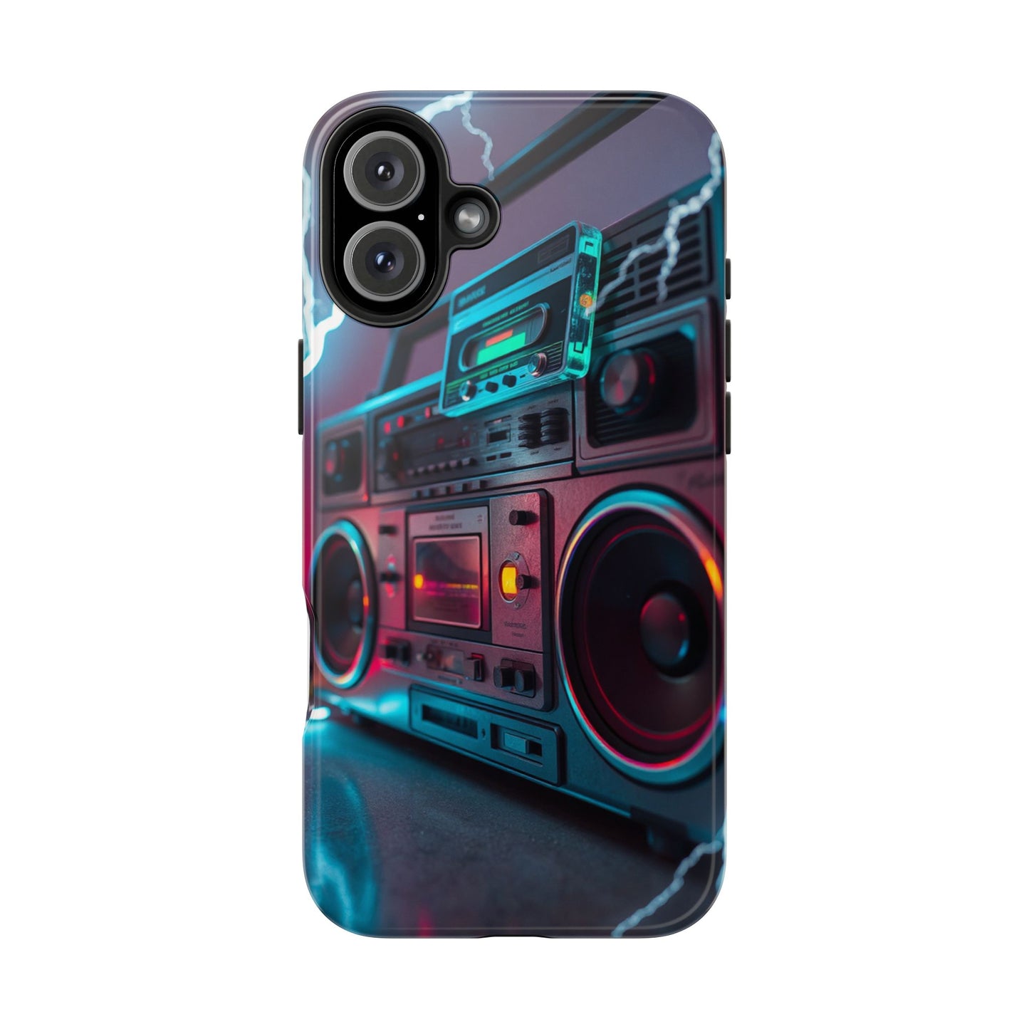 Retro Boombox Tough Phone Case – Vibrant Protection for Music Lovers