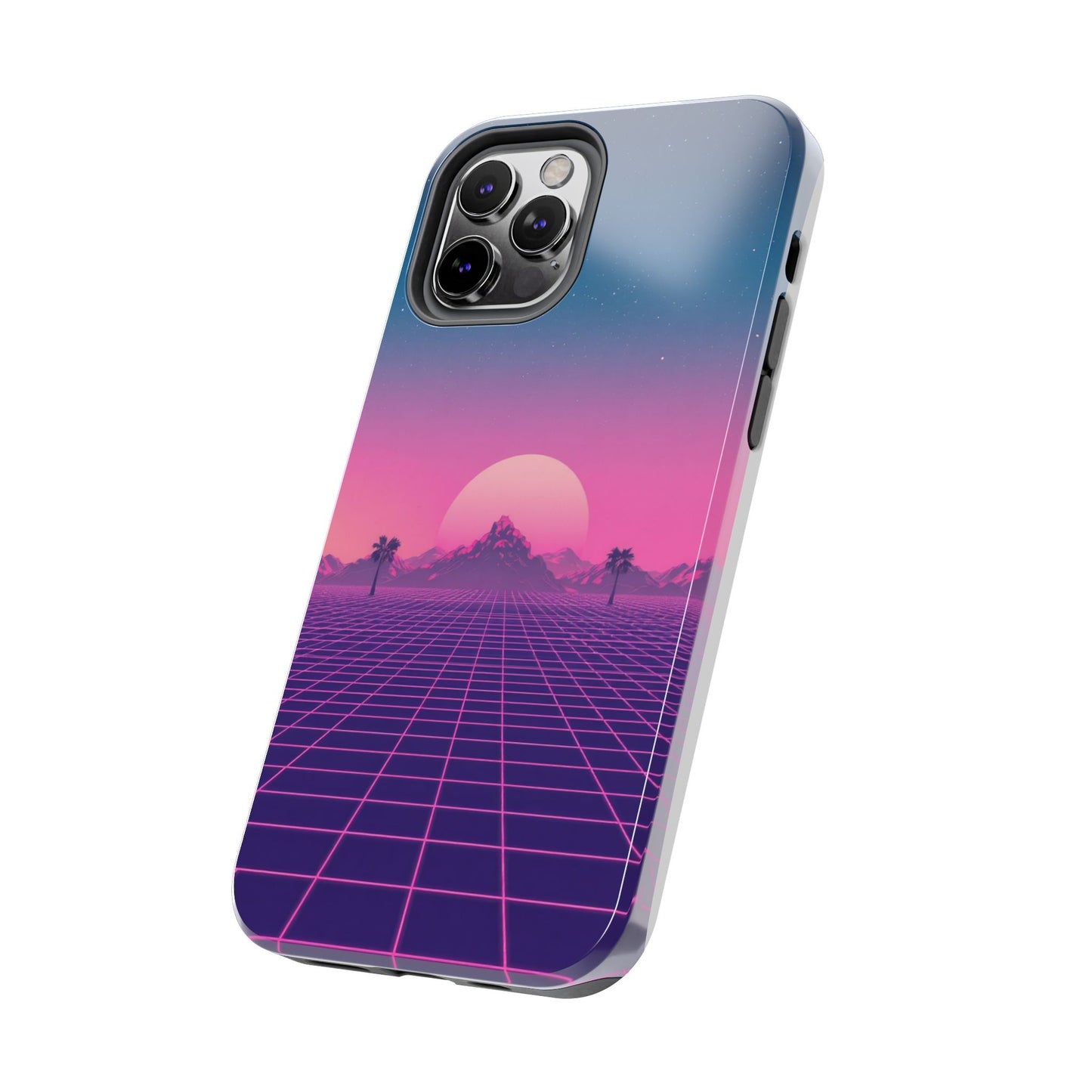 Retro Aesthetic Tough Phone Case - Vibrant Sunset Design