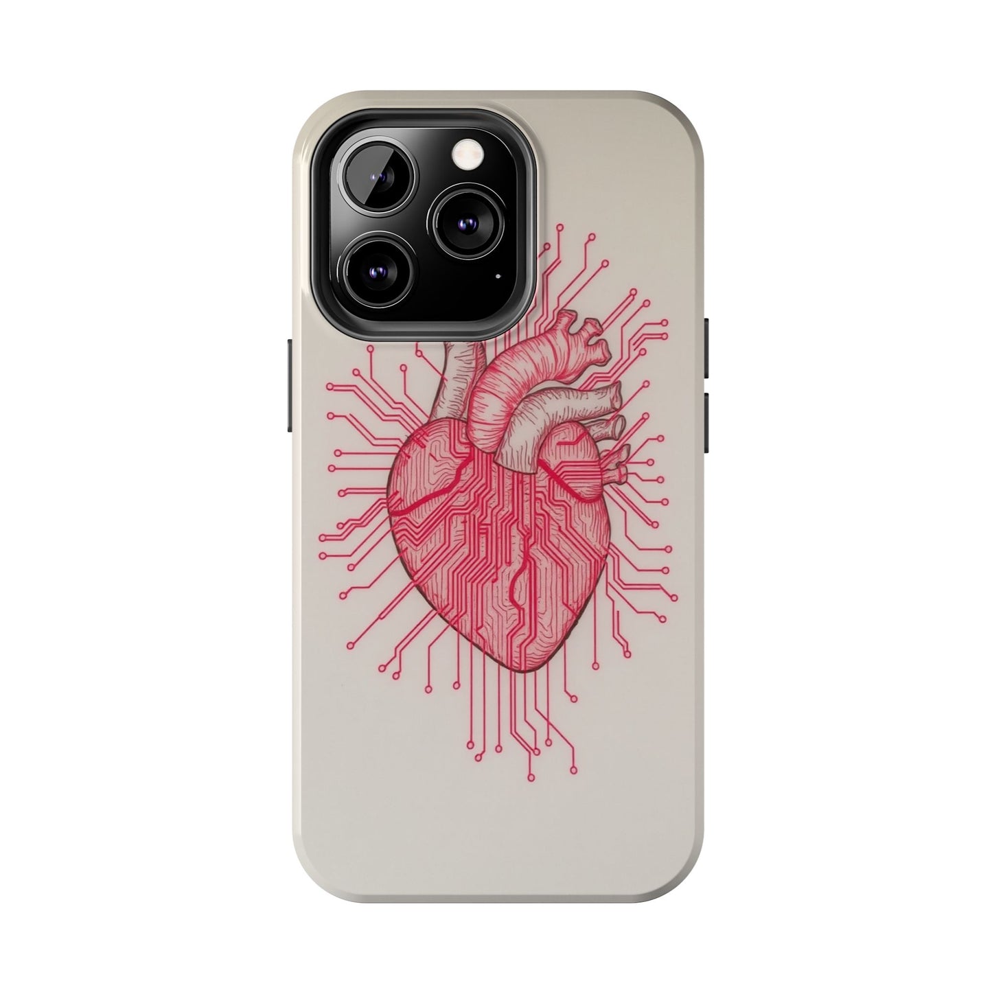 Heart Circuit Tough Phone Case – Unique Tech-Inspired Design for Tech Lovers