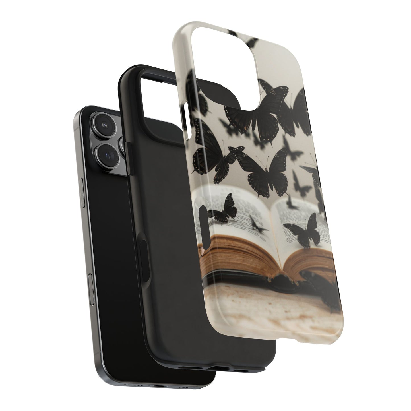 Butterfly Magic Tough Phone Case - Literary Design for Book Lovers