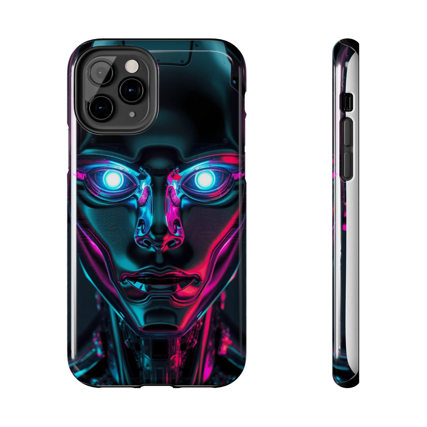 Futuristic Phone Case, Tough Phone Cover, Cyberpunk Style, Robot Design, Gift for Tech Lovers, Unique Phone Accessories