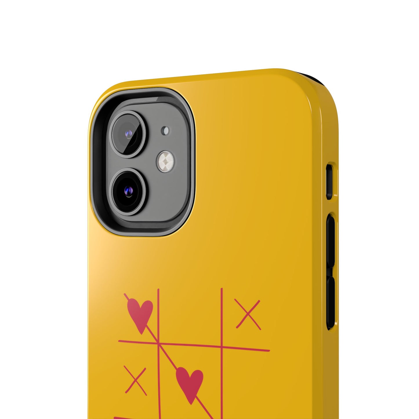 Heart Game Tough Phone Case - Fun Yellow Design for Gamers & Loved Ones - for iPhone