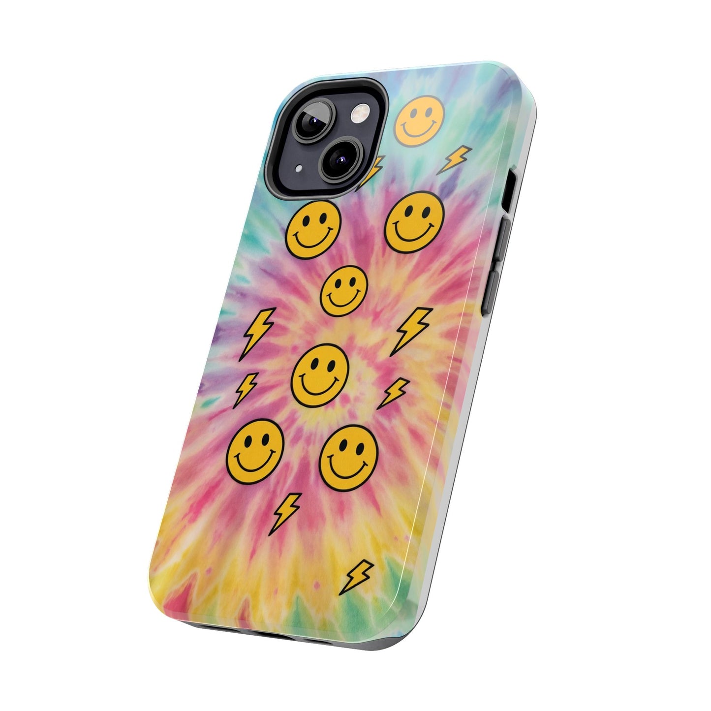 Colorful Smiley Lightning Tough Phone Case - Fun & Durable