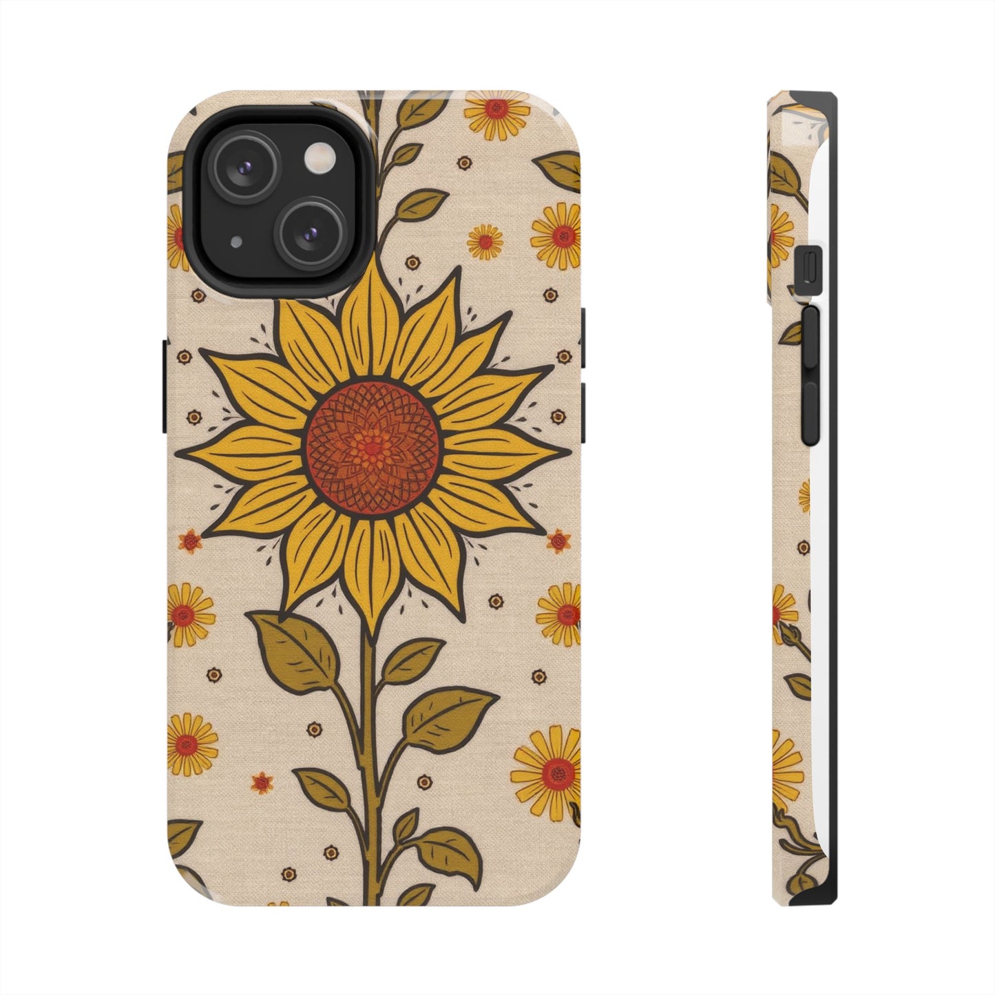 Bright Sunflower Origins Tough Phone Case - Floral Design for Nature Lovers - for iPhone