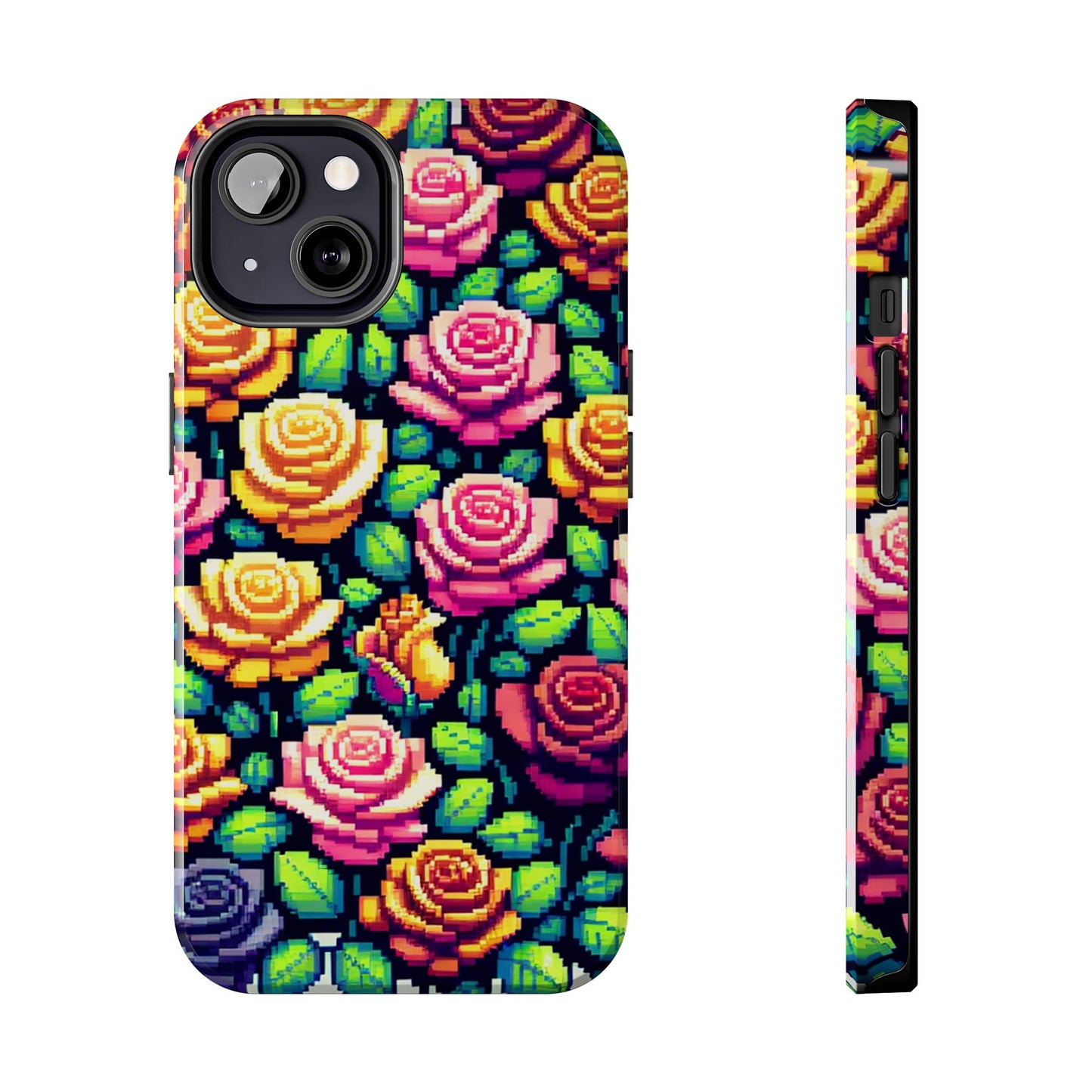 Pixel Art Roses Tough Phone Case - Stylish Protection - for iPhone