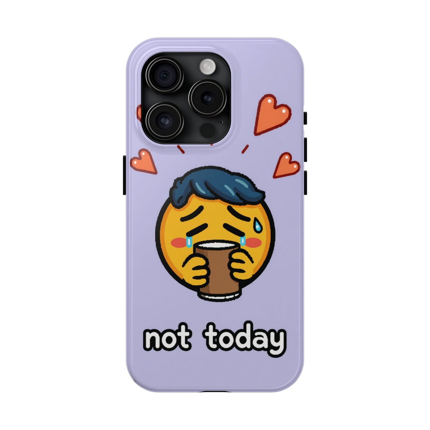 Cute Tough Phone Case - 'Not Today' Emoji Design