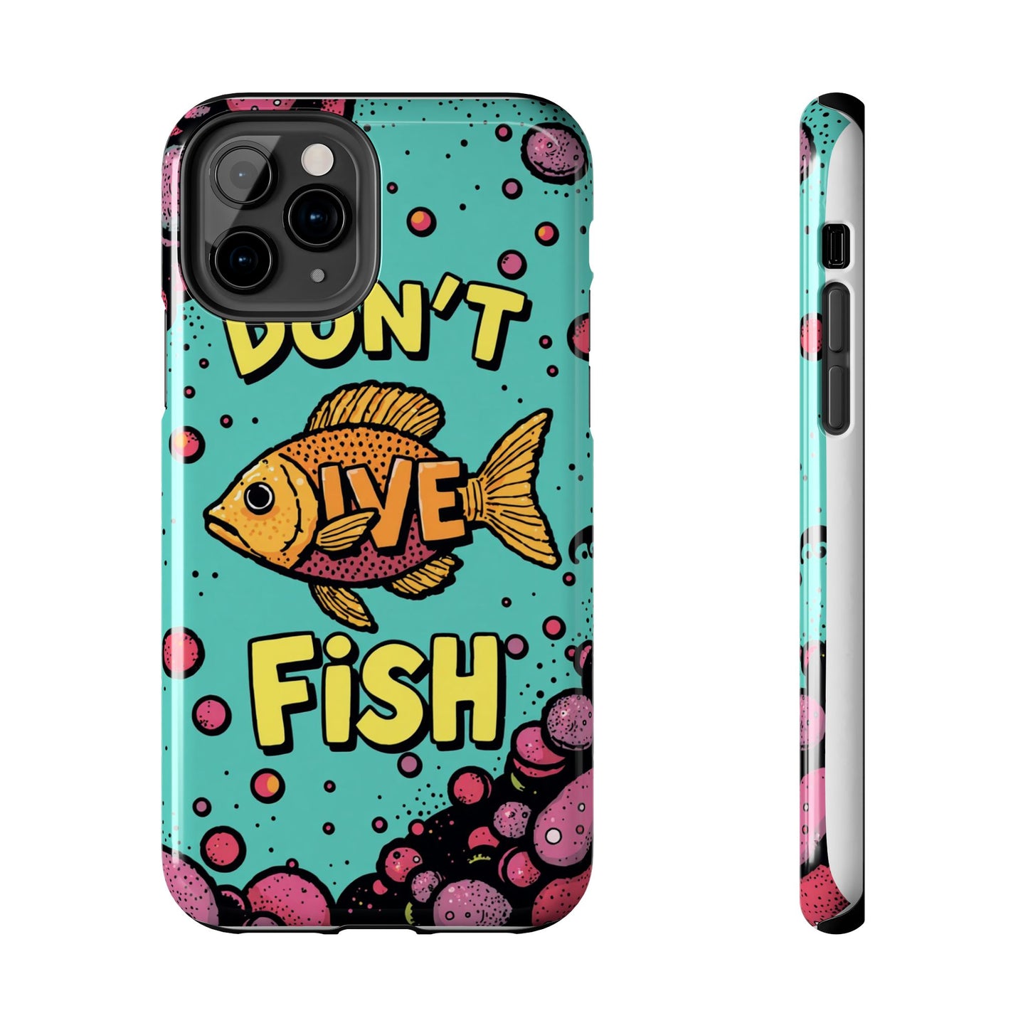 Catchy Fish-Themed Tough Phone Cases, Unique Gift for Fish Lovers, Durable Protection for Phones, Fun Aquatic Design, Ideal for Holidays