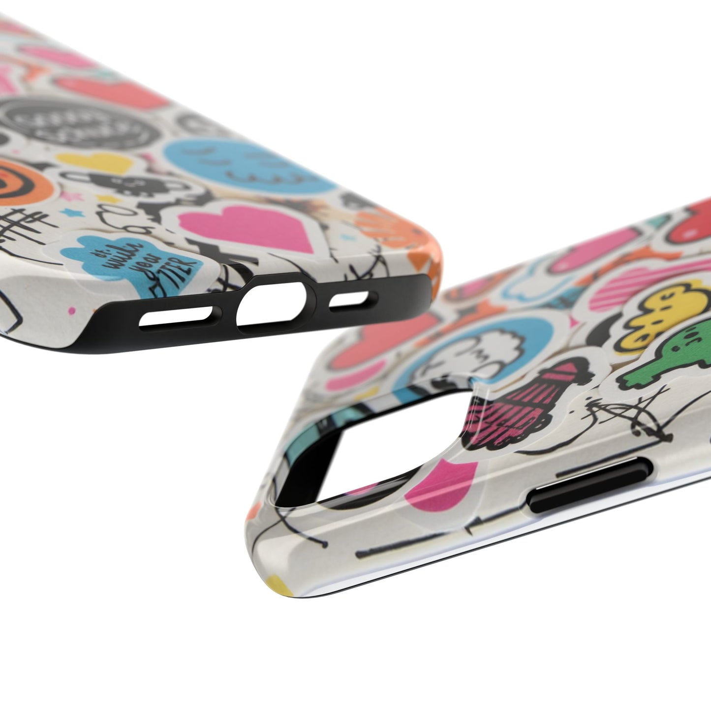 Colorful Stickers Phone Case - Fun & Trendy Tough Phone Cases