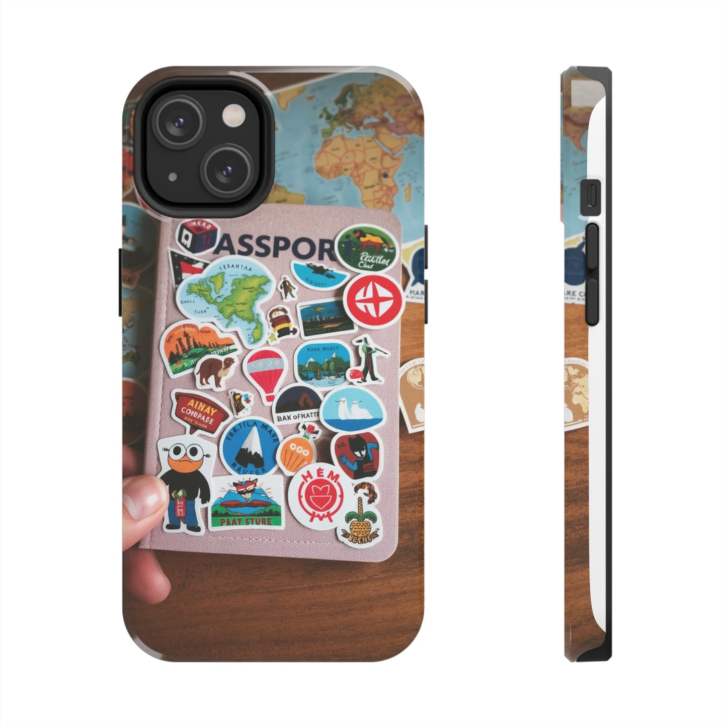 Adventure Stickers Phone Case - Tough Protection for Travel Lovers