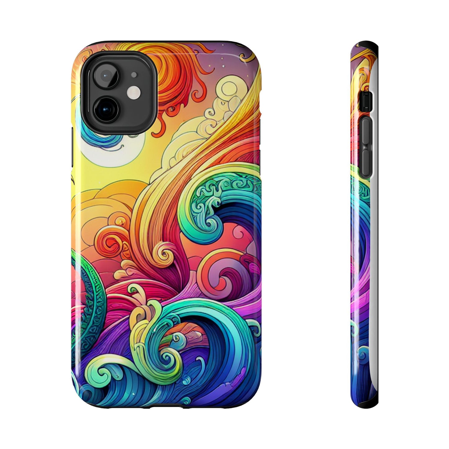 Fantasy Ocean Waves Tough Phone Case - Colorful Protective Cover - for iPhone