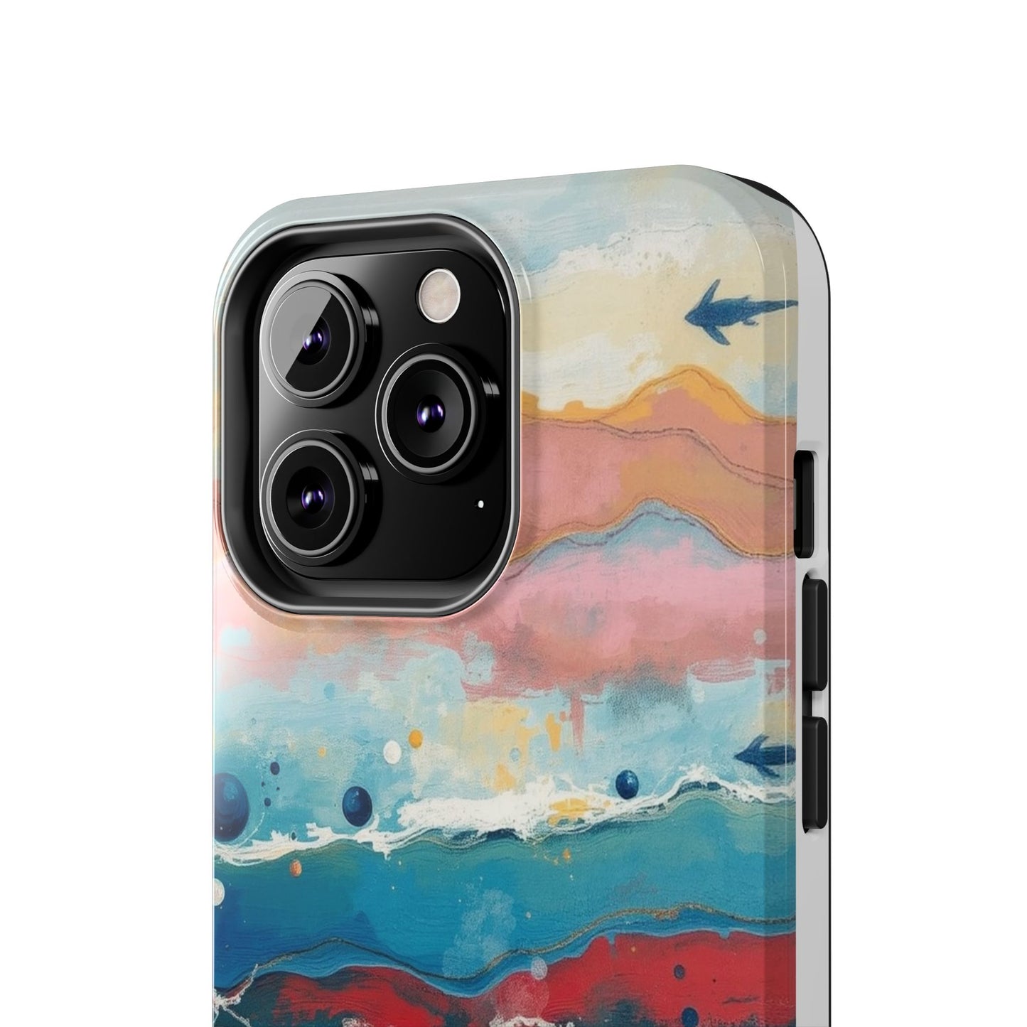 Artistic Tough Phone Case - Vibrant Waves Design for Unique Style