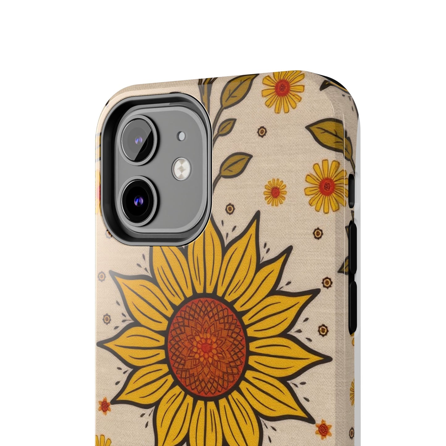 Bright Sunflower Origins Tough Phone Case - Floral Design for Nature Lovers - for iPhone