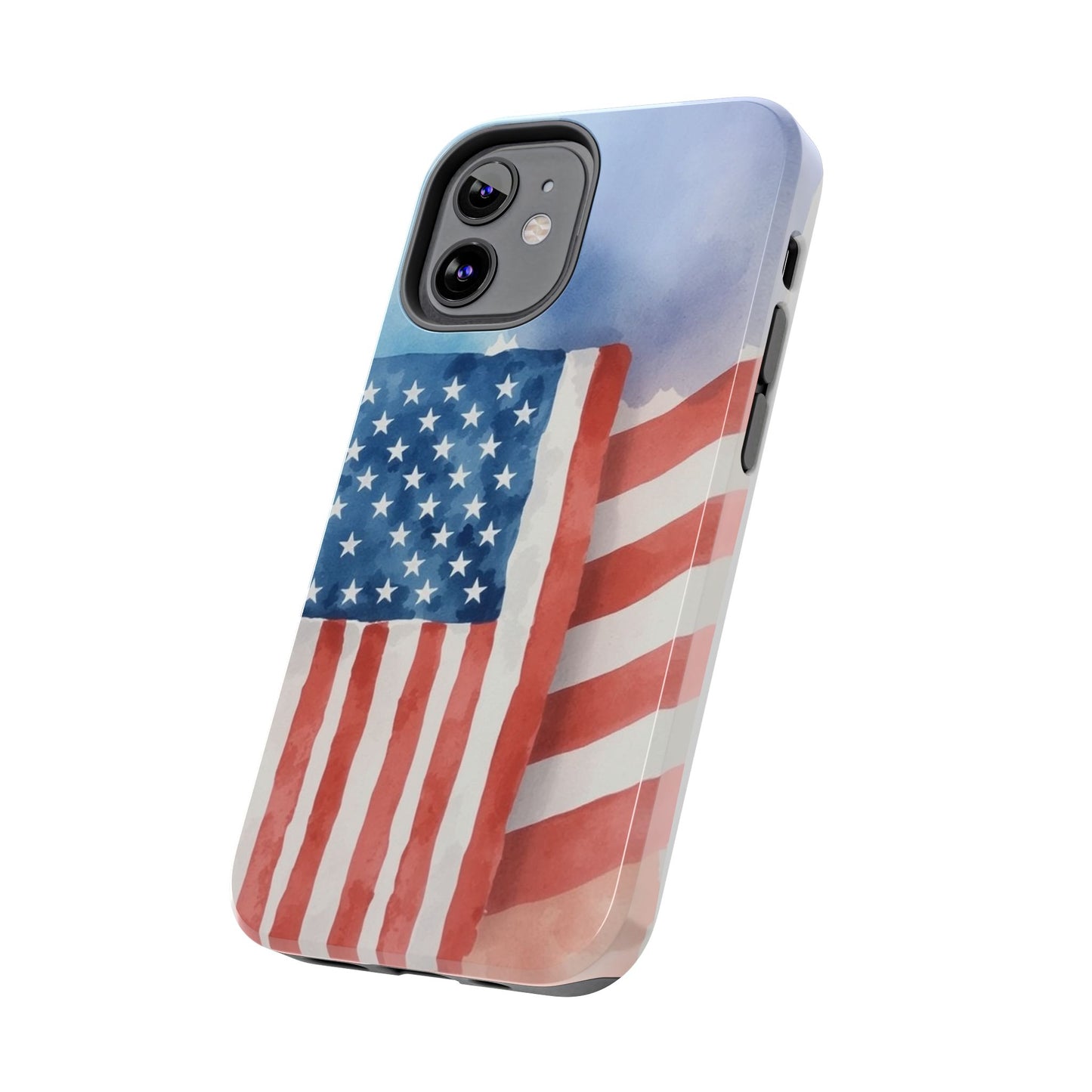 Abstract Watercolor American Flag Design - Tough Phone Case - for iPhone