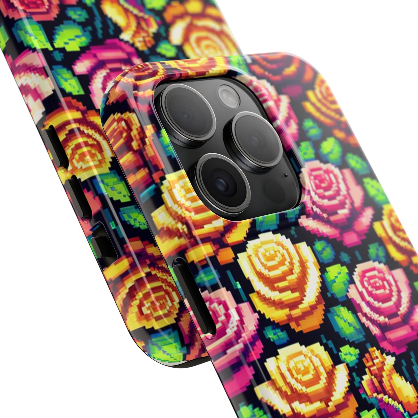 Pixel Art Roses Tough Phone Case - Stylish Protection - for iPhone