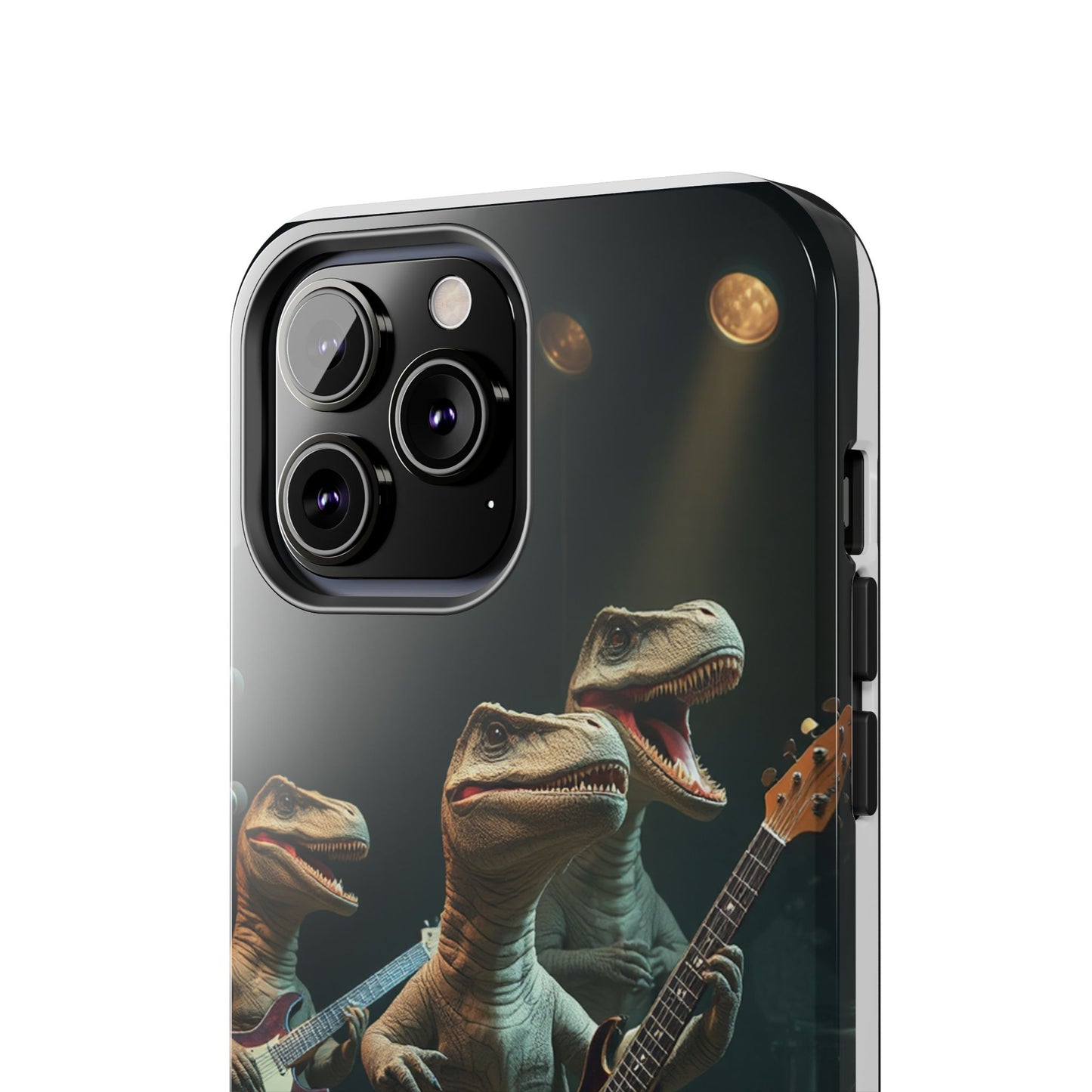 Rockin' Dinosaur Tough Phone Cases - Perfect for Music Lovers and Kids!
