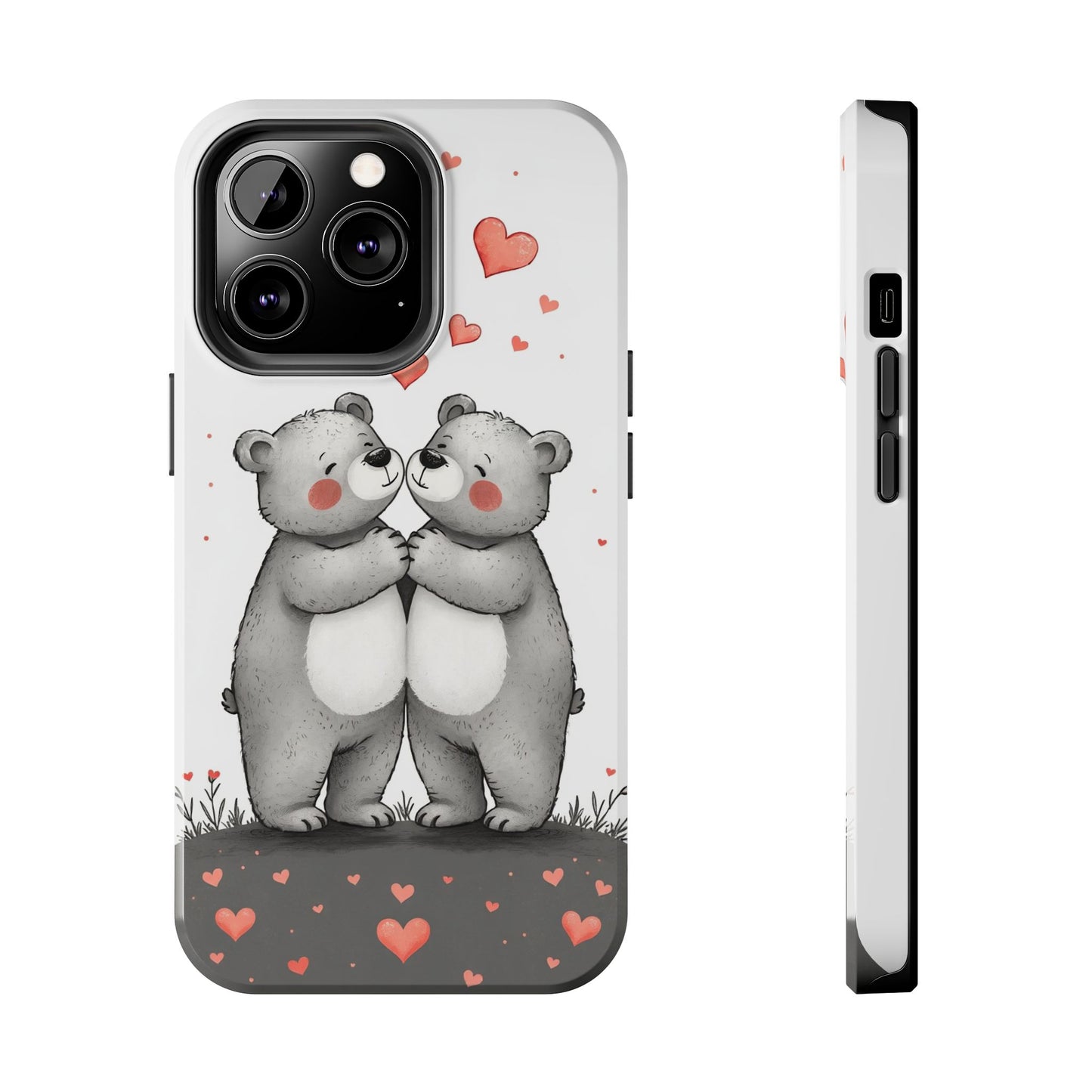 Cute Bear Love Tough Phone Case - Perfect for Valentine's Day & Couples