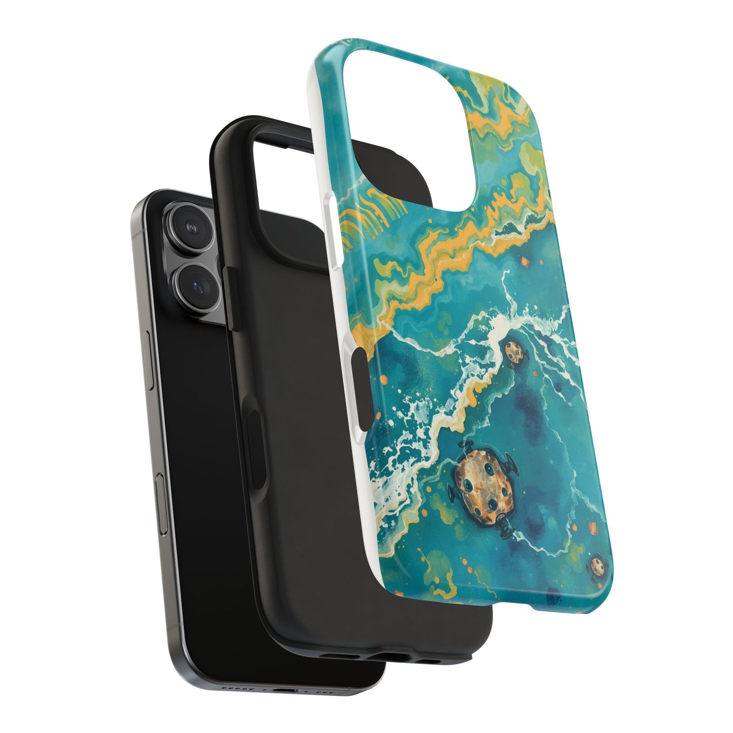 Ocean Wave Tough Phone Case – Durable Protection with Abstract Art Design