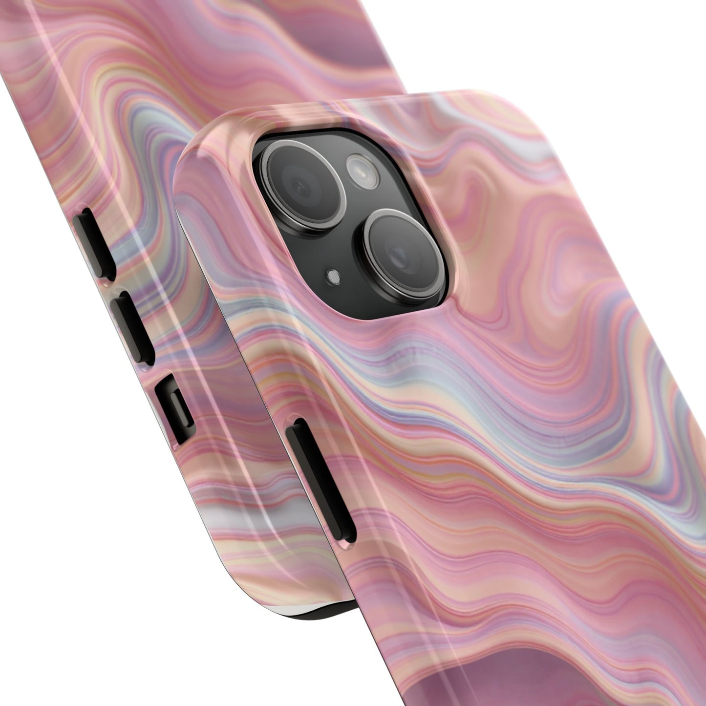 Stylish Tough Phone Cases - Abstract Pink Marble Design