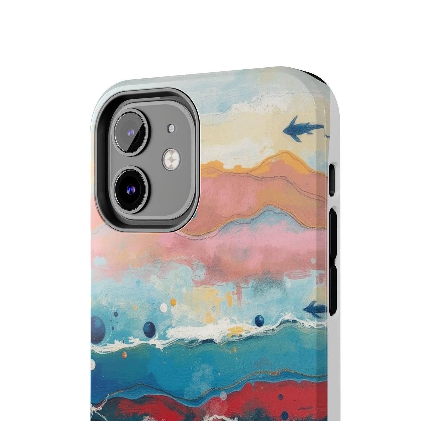 Artistic Tough Phone Case - Vibrant Waves Design for Unique Style