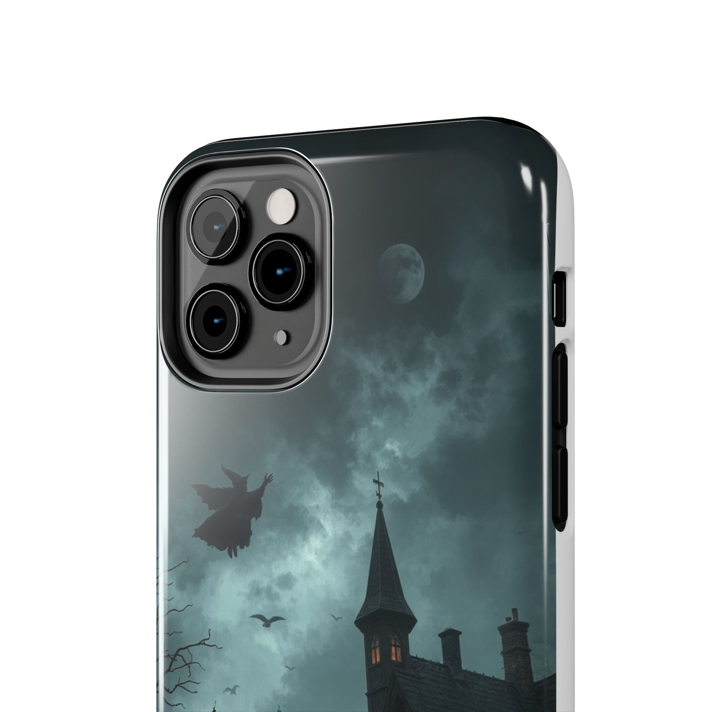 Halloween-Themed Tough Phone Case with Spooky House Design