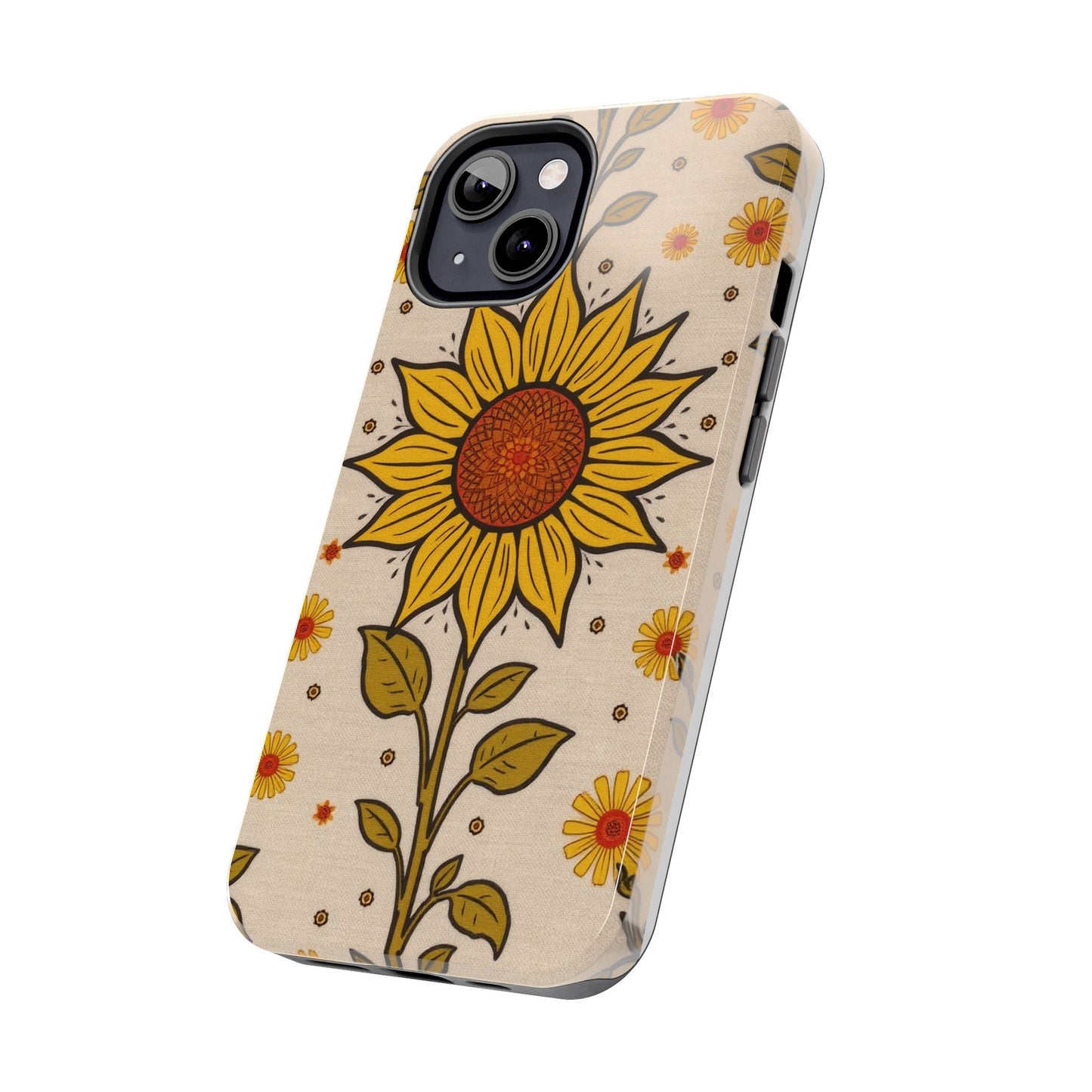 Bright Sunflower Origins Tough Phone Case - Floral Design for Nature Lovers - for iPhone