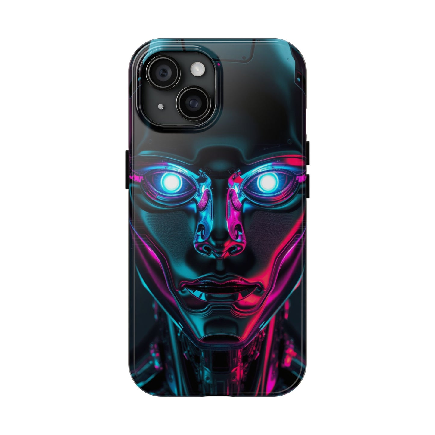 Futuristic Phone Case, Tough Phone Cover, Cyberpunk Style, Robot Design, Gift for Tech Lovers, Unique Phone Accessories