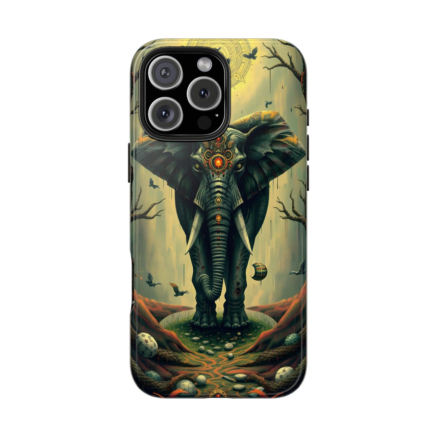 Mystical Forest Elephant Tough Phone Case | Vibrant Design for Nature Lovers - for iPhone