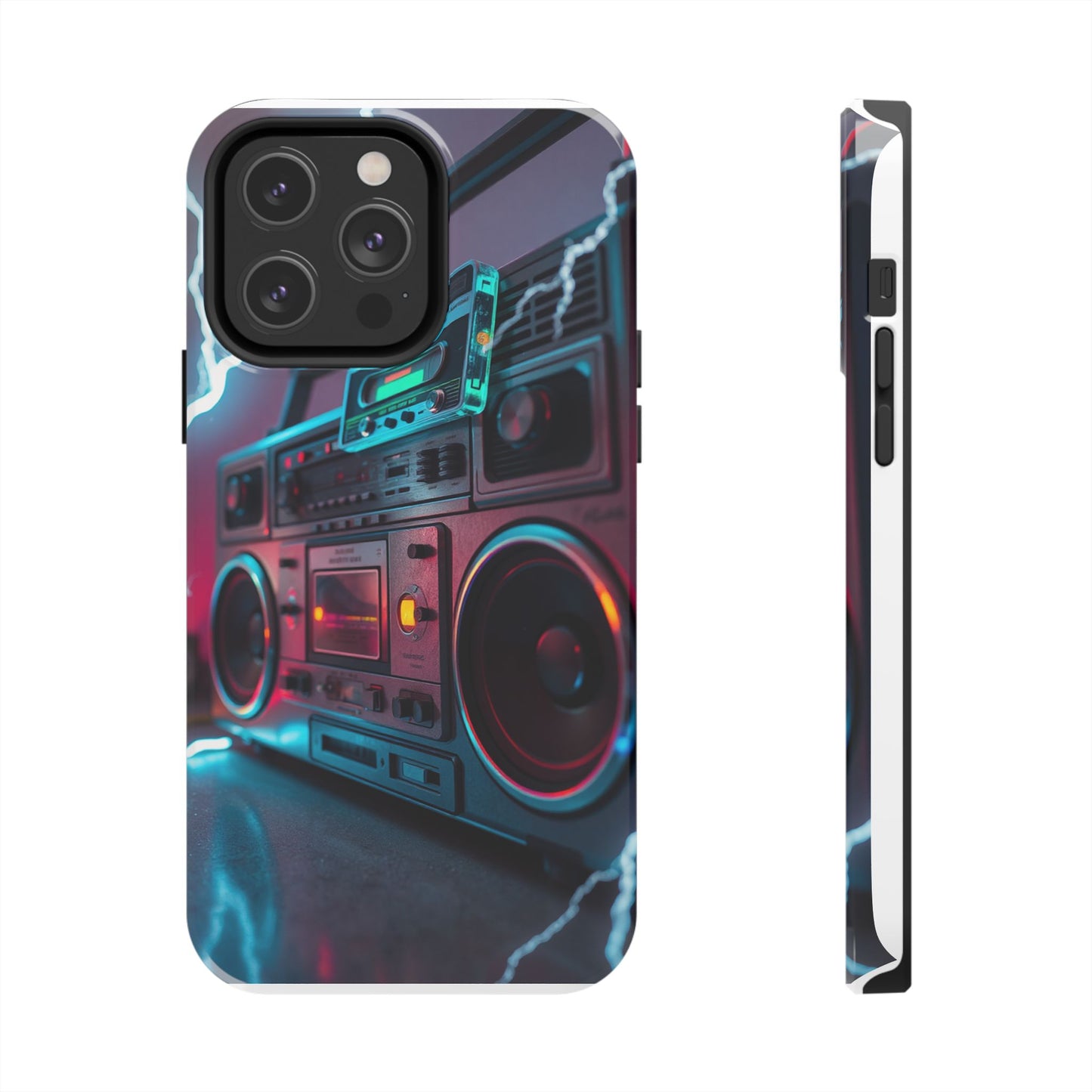 Retro Boombox Tough Phone Case – Vibrant Protection for Music Lovers