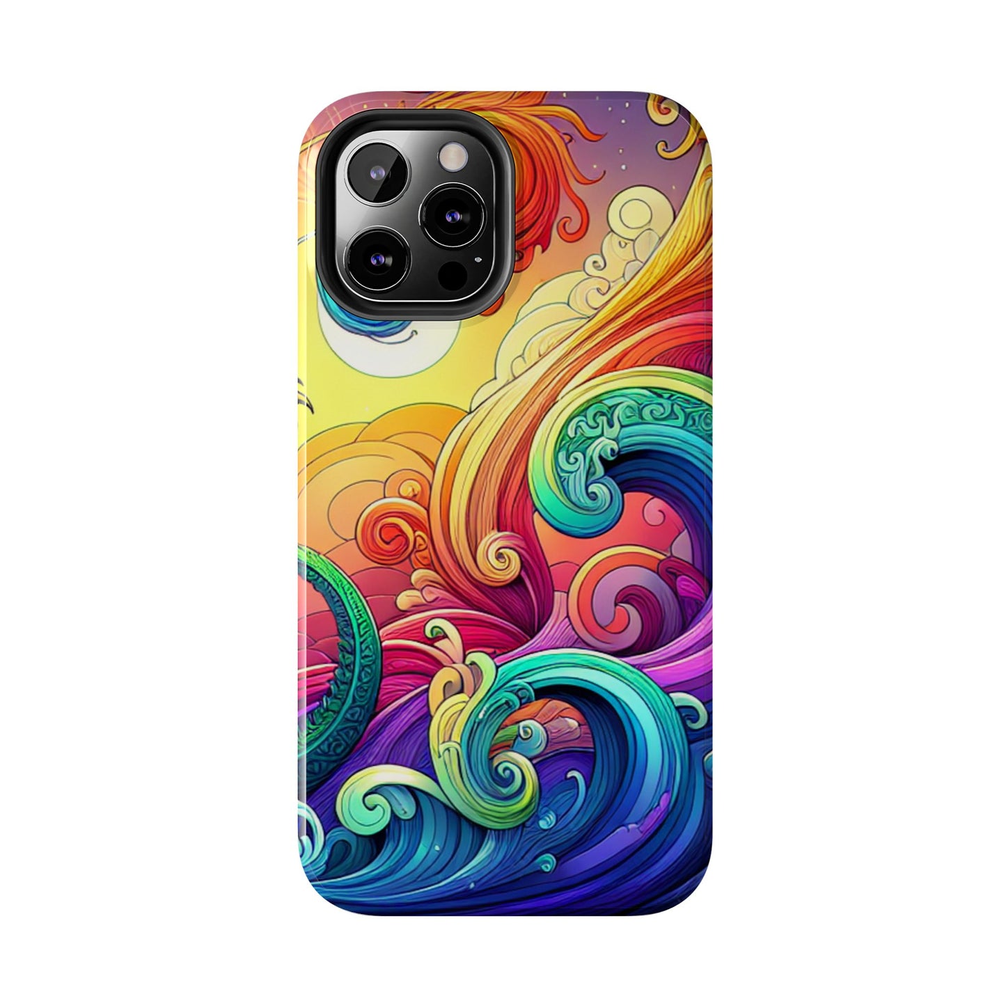 Fantasy Ocean Waves Tough Phone Case - Colorful Protective Cover - for iPhone