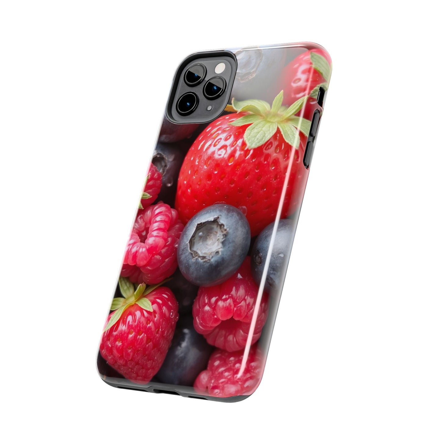 Fruit-Themed Tough Phone Case - Berry Burst Design