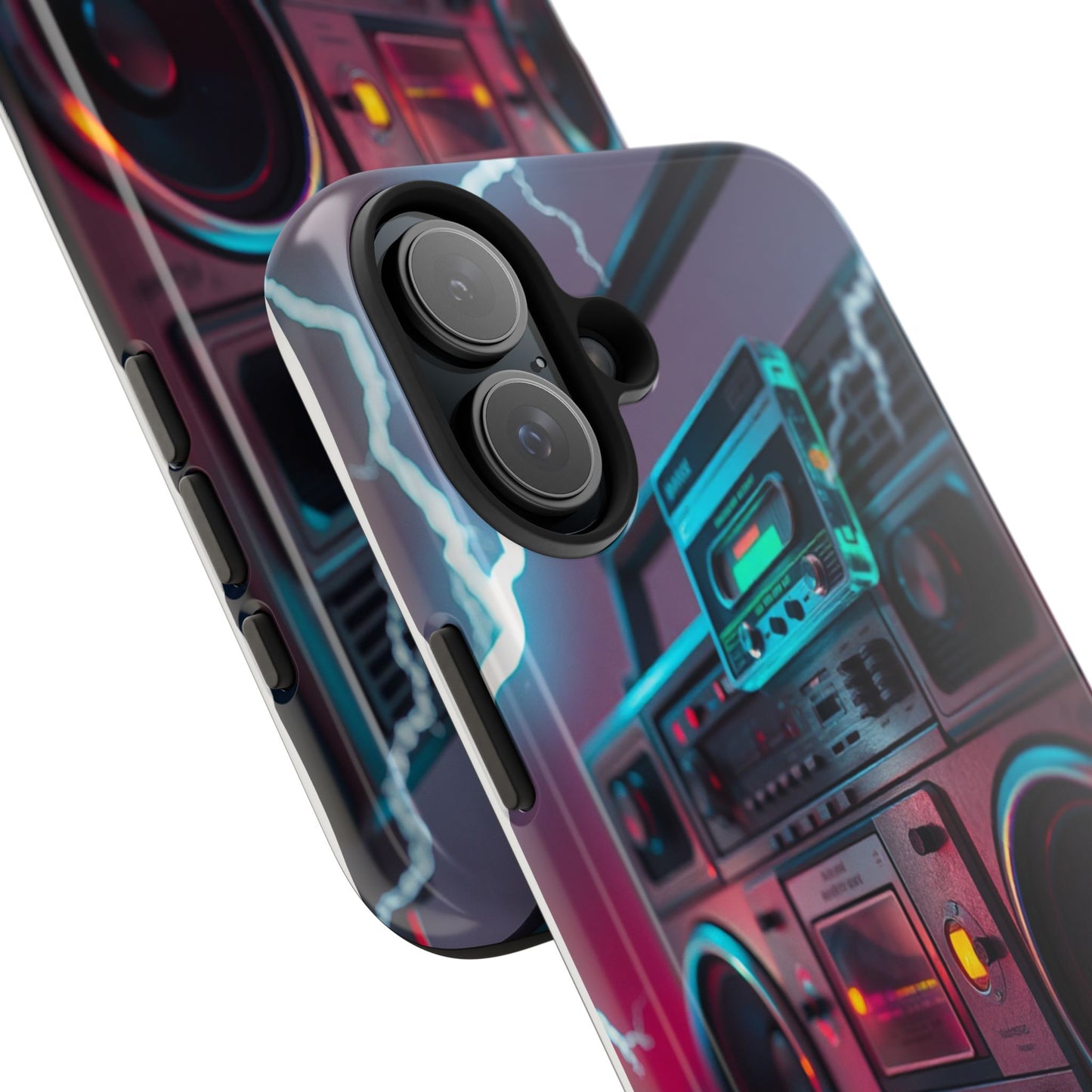 Retro Boombox Tough Phone Case – Vibrant Protection for Music Lovers