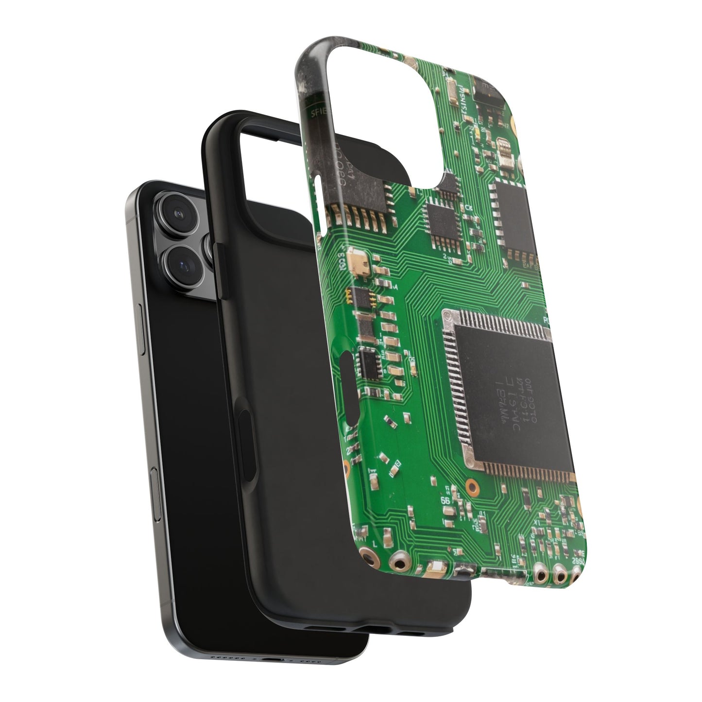 Circuit Board Tough Phone Case - Durable Tech Design