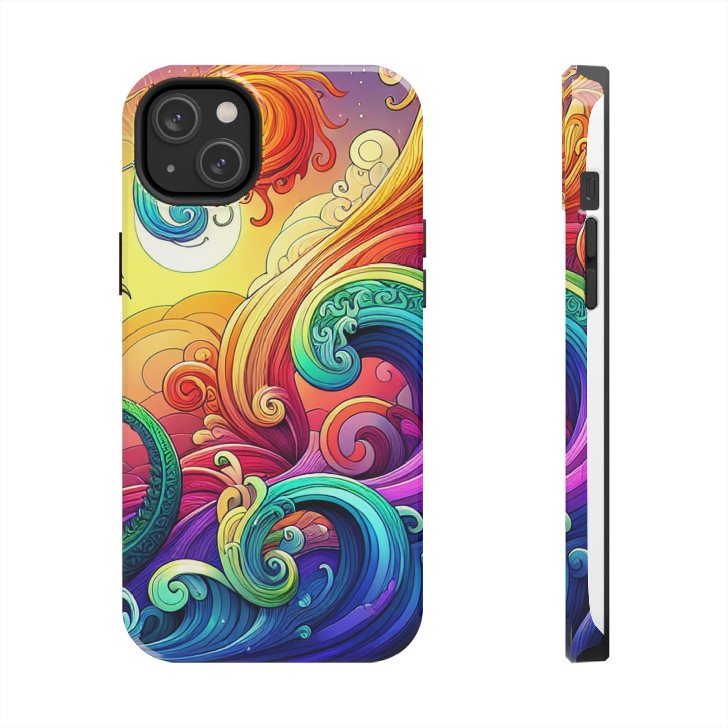 Fantasy Ocean Waves Tough Phone Case - Colorful Protective Cover - for iPhone