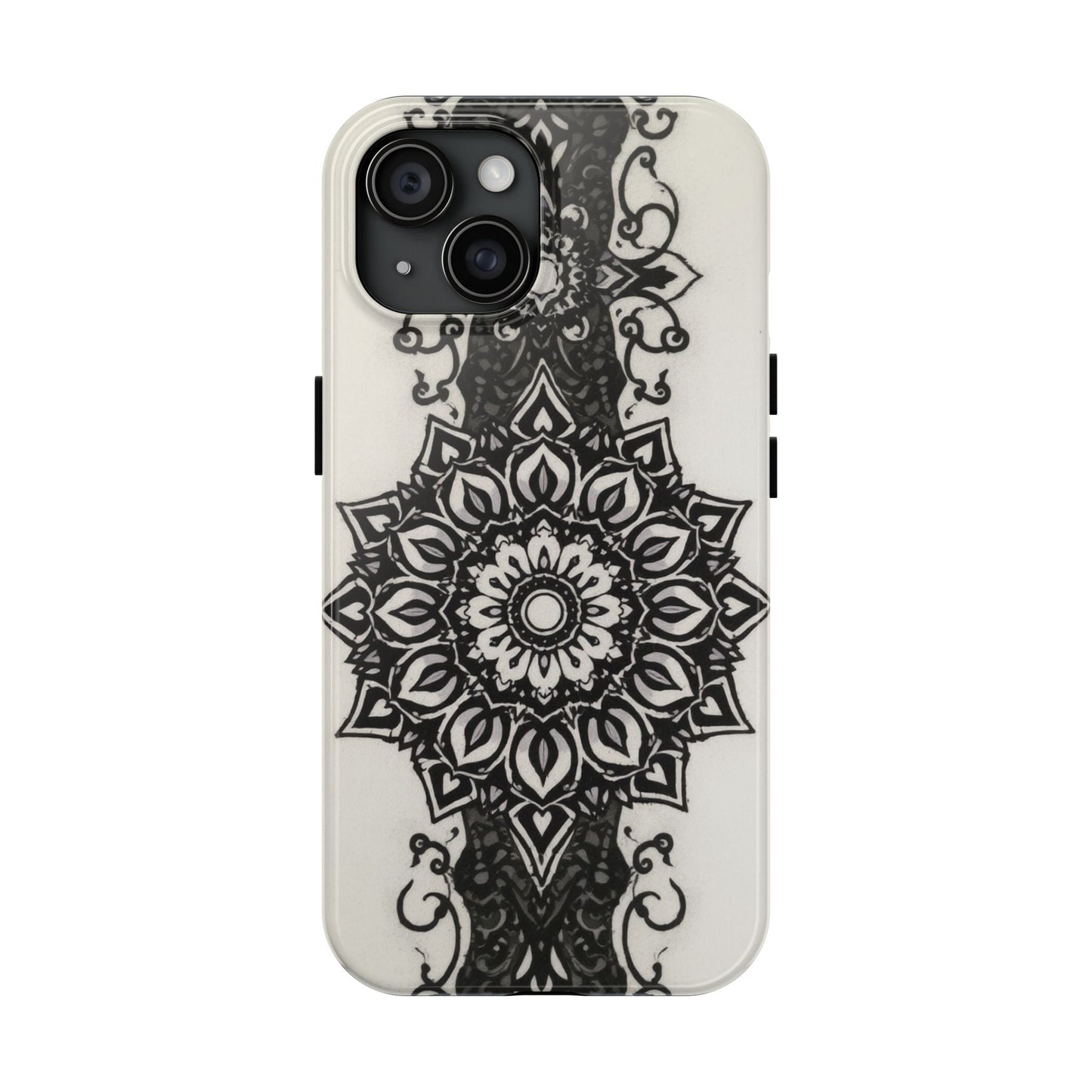 Stylish Tough Phone Cases with Dark Mandala Design - Durable and Unique Protection - for iPhone