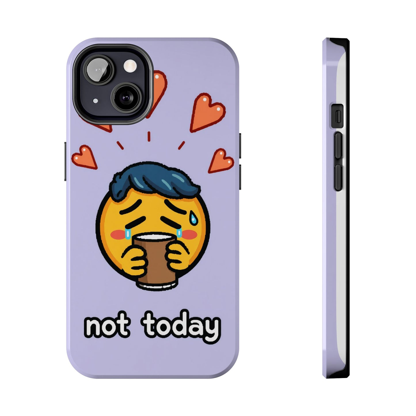 Cute Tough Phone Case - 'Not Today' Emoji Design