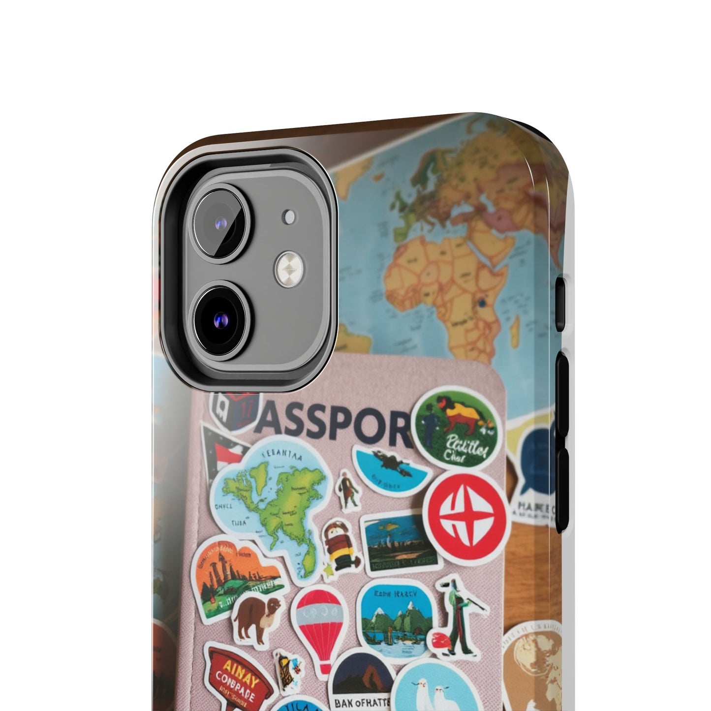 Adventure Stickers Phone Case - Tough Protection for Travel Lovers
