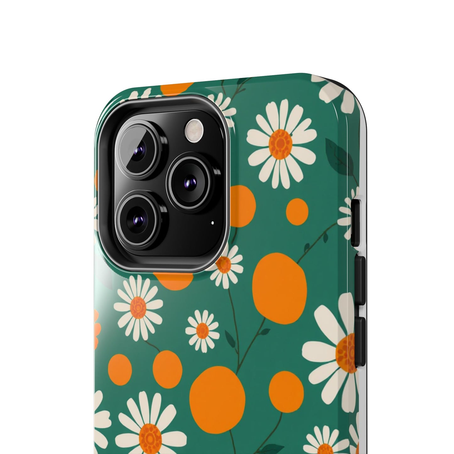 Floral Tough Phone Case - Daisy & Orange Design