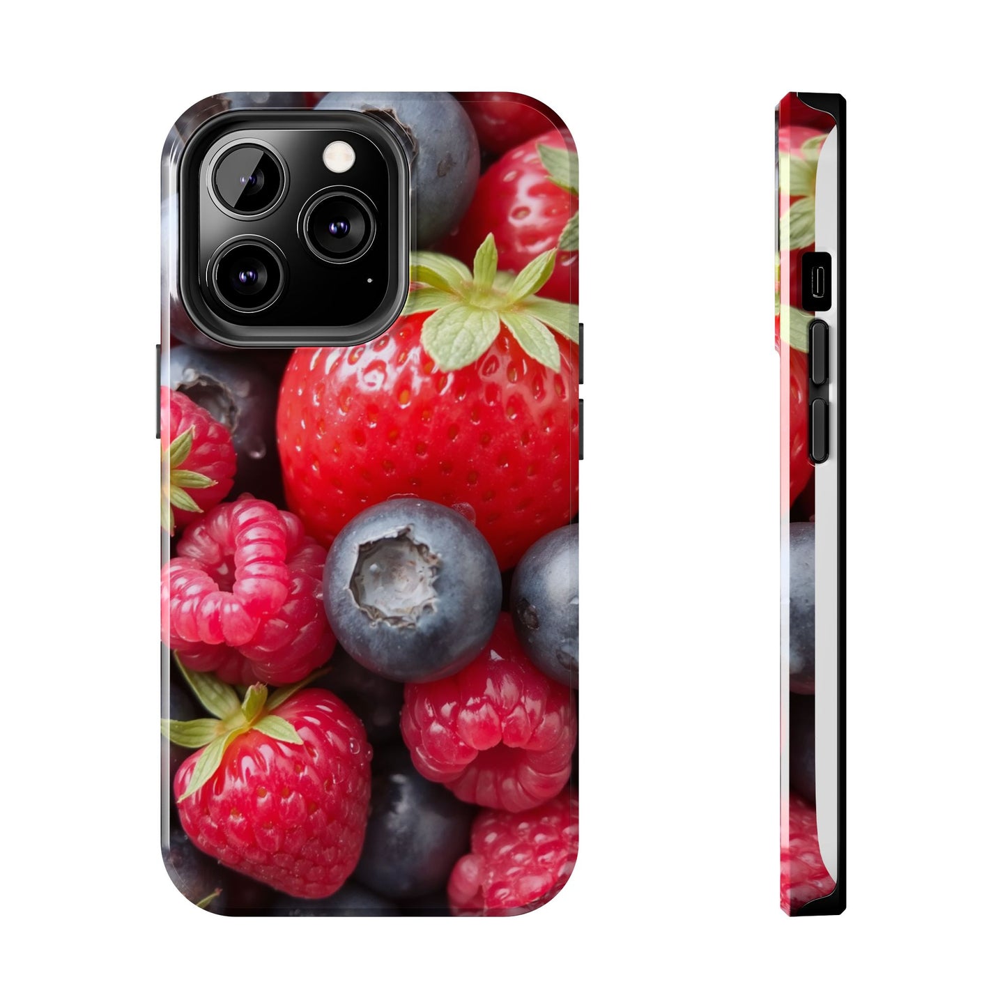 Fruit-Themed Tough Phone Case - Berry Burst Design
