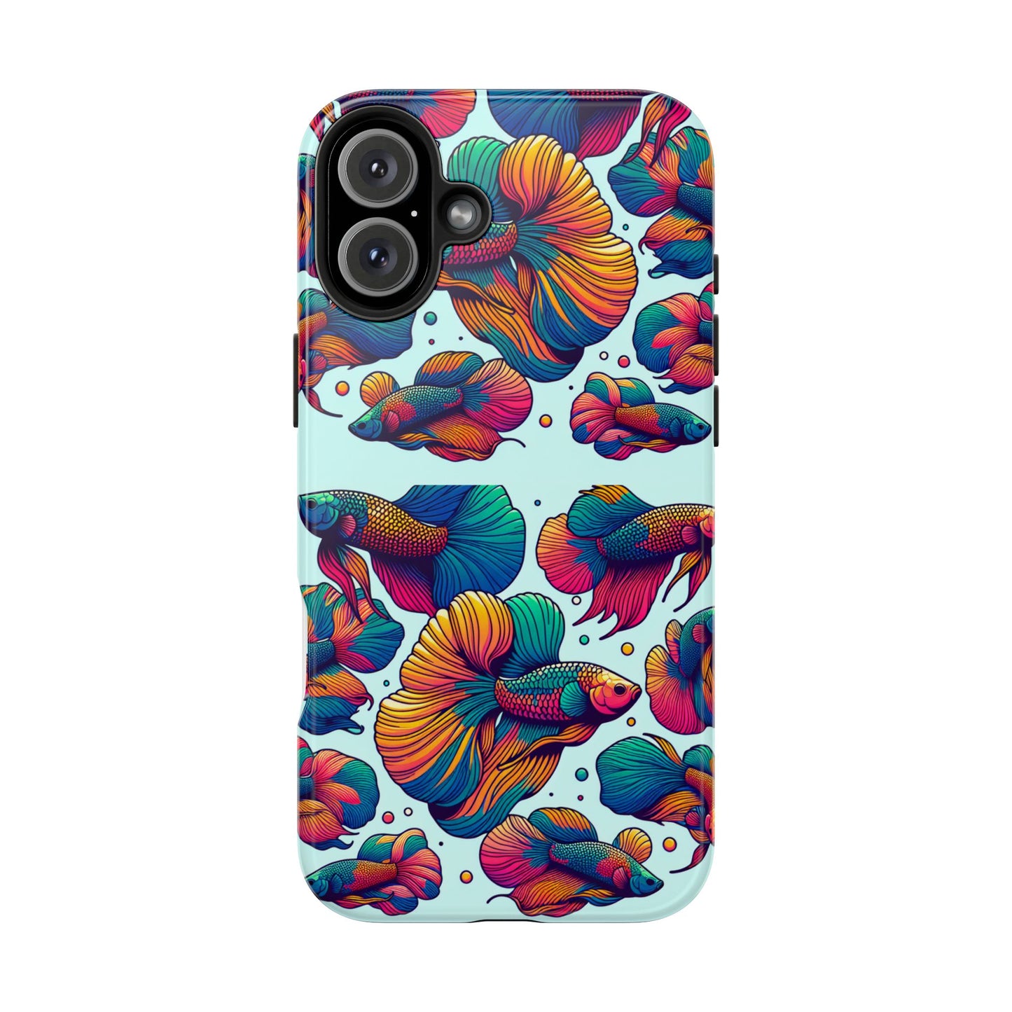 Colorful Fish Pattern Tough Phone Case - Aquatic Lovers - for iPhone