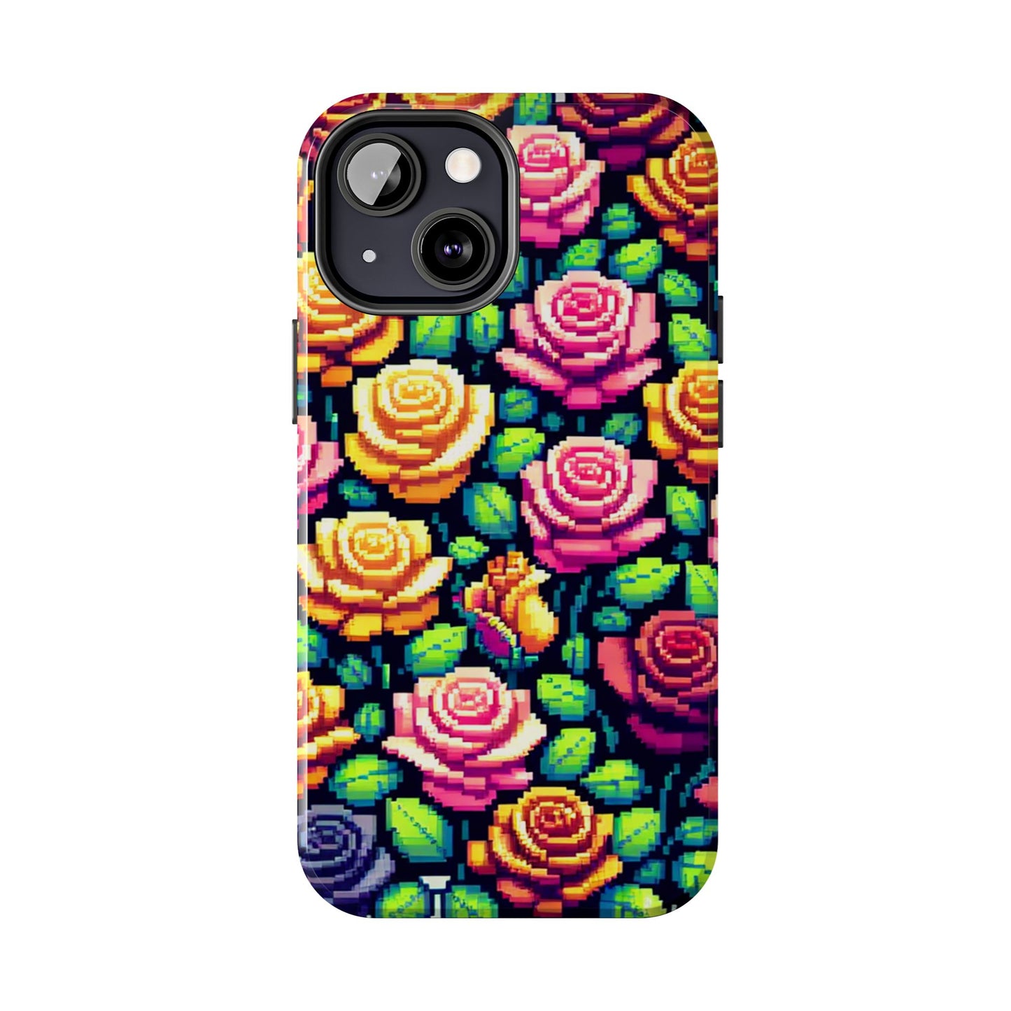 Pixel Art Roses Tough Phone Case - Stylish Protection - for iPhone
