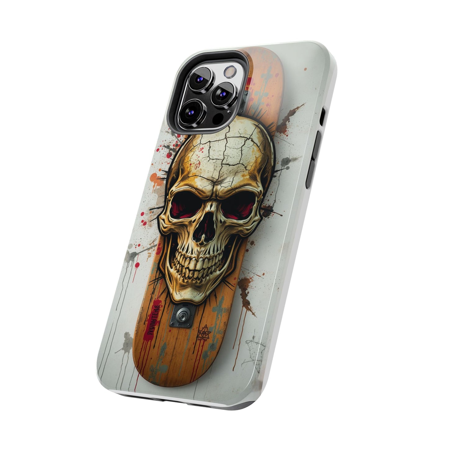 Edgy Skull Tough Phone Case - Durable Protection for Skateboard Enthusiasts