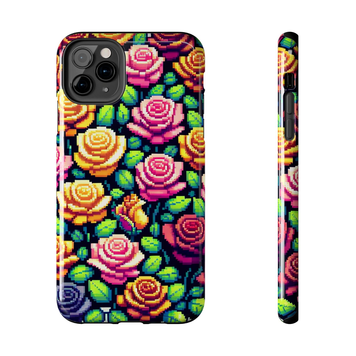 Pixel Art Roses Tough Phone Case - Stylish Protection - for iPhone