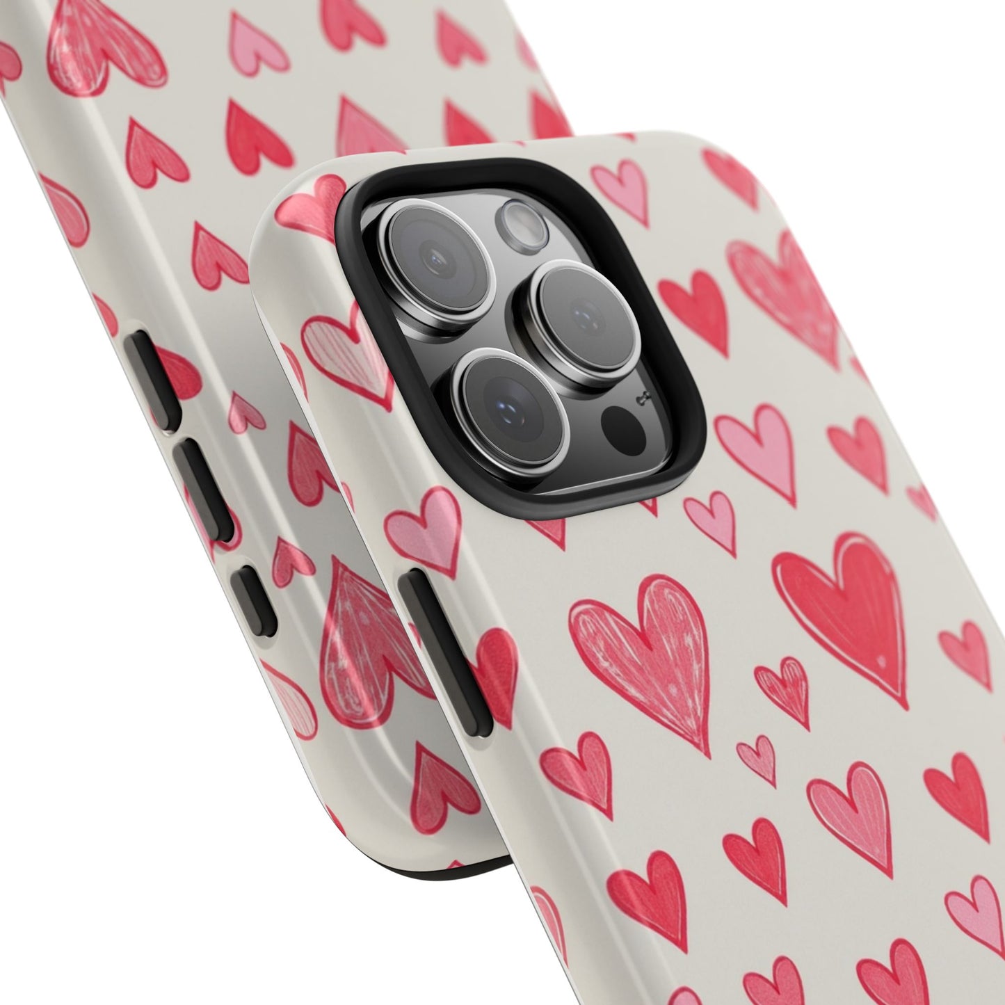 Heart Pattern Tough Phone Case - Cute and Stylish Protection