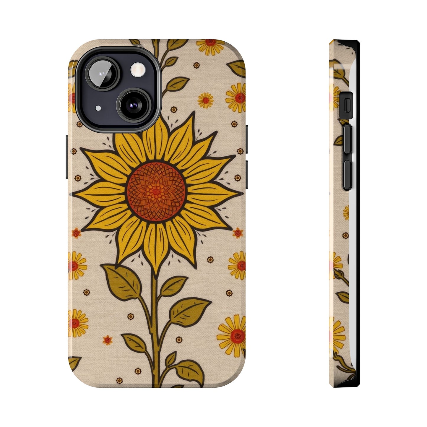 Bright Sunflower Origins Tough Phone Case - Floral Design for Nature Lovers - for iPhone
