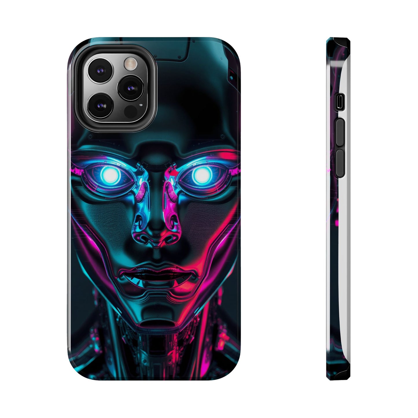 Futuristic Phone Case, Tough Phone Cover, Cyberpunk Style, Robot Design, Gift for Tech Lovers, Unique Phone Accessories