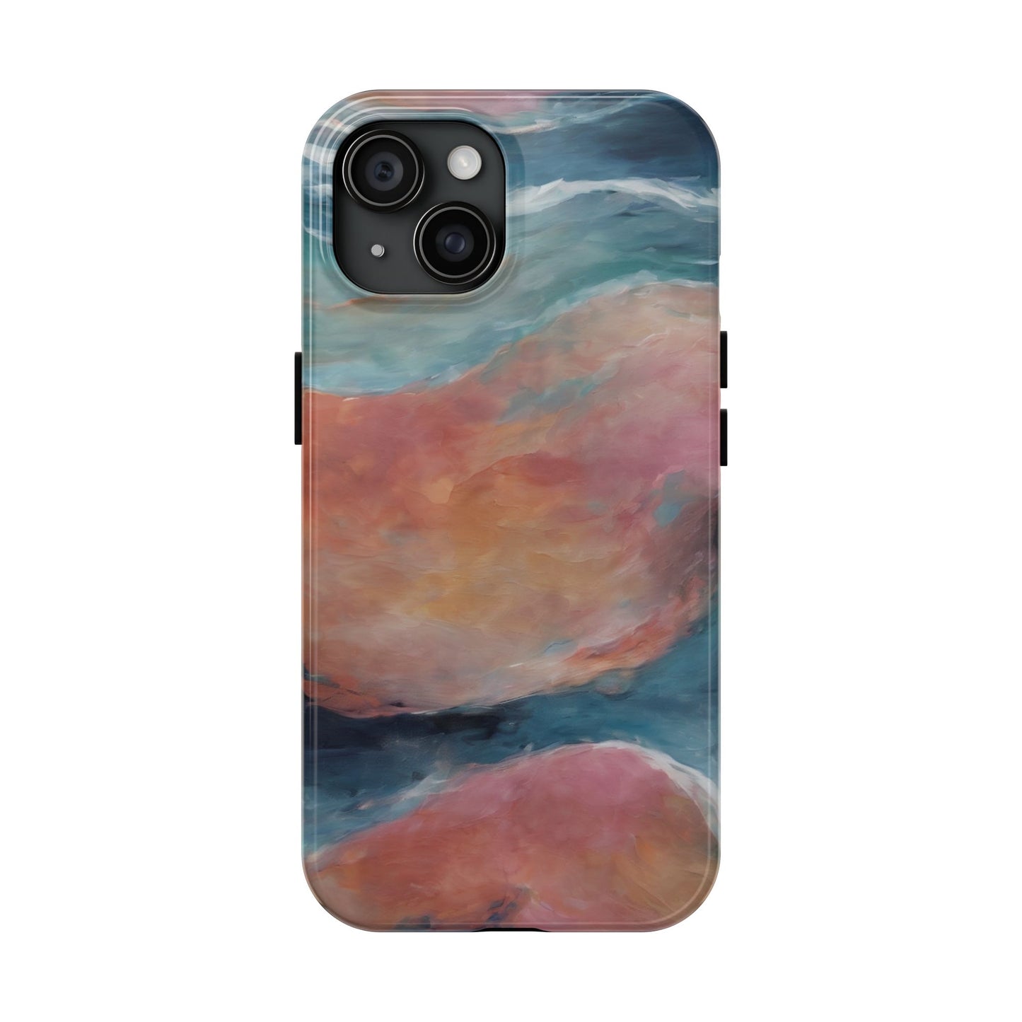Artistic Painted Sea Tough Phone Case - Abstract Waves Design - for iPhone