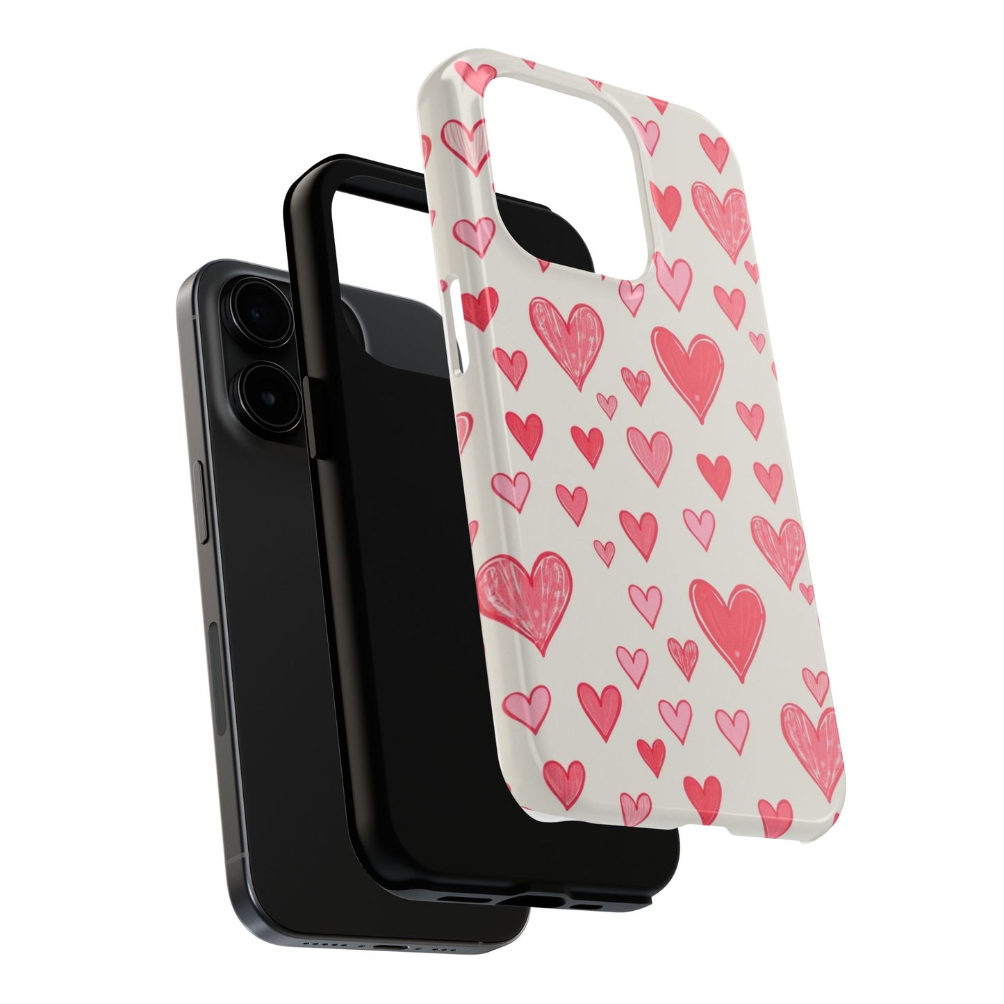 Heart Pattern Tough Phone Case - Cute and Stylish Protection