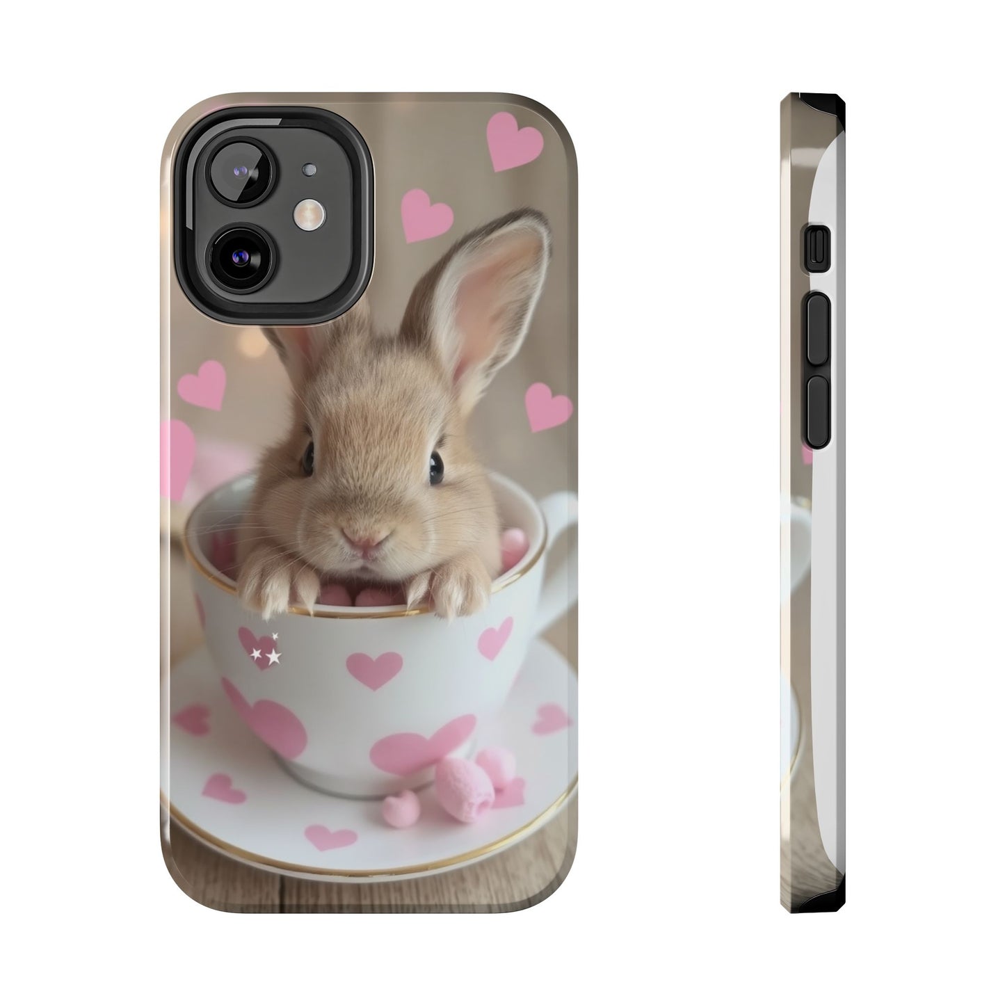 Adorable Bunny Phone Case with Heart Design - Cute Gift for Animal Lovers