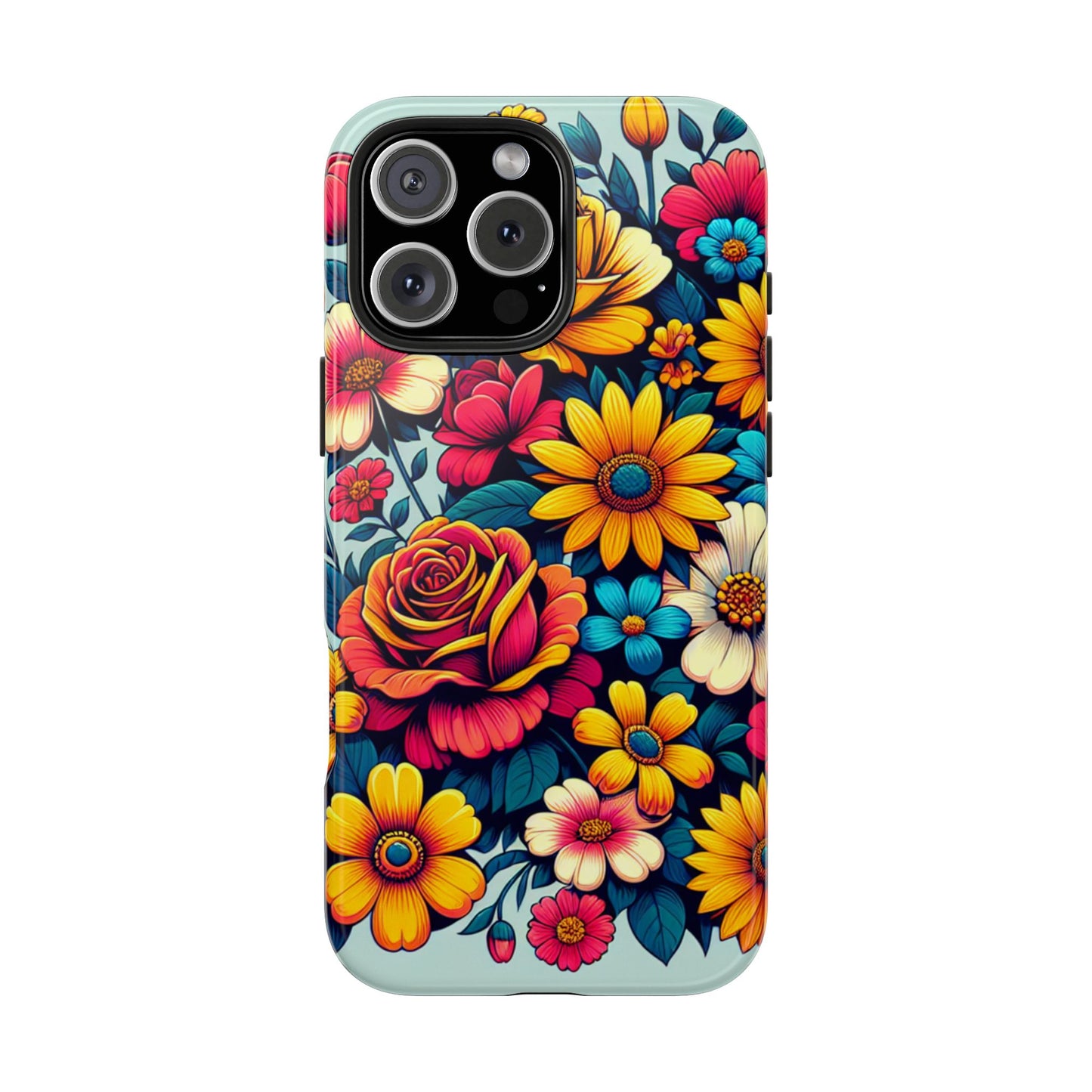 Vibrant Floral Tough Phone Case - Colorful Flower Design - for iPhone
