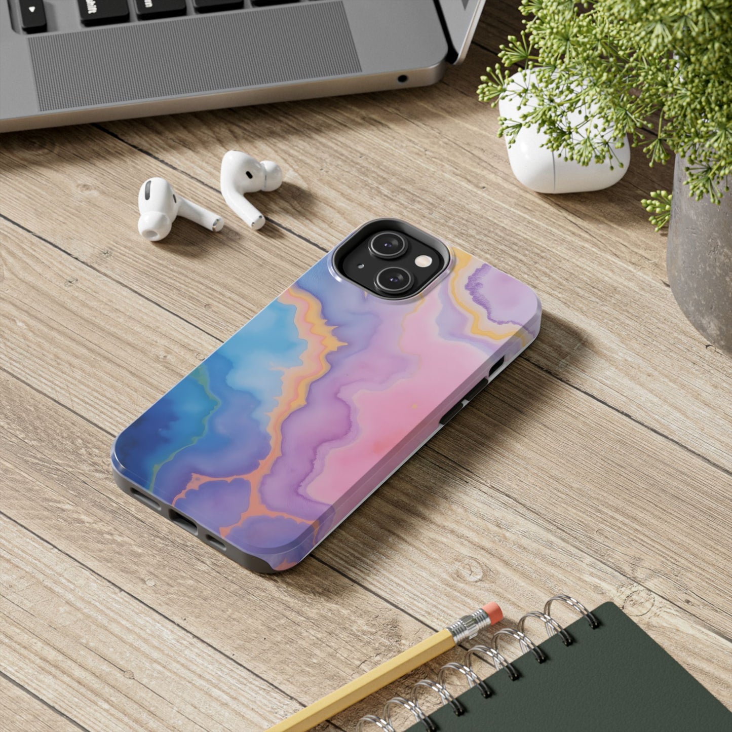 Watercolor Abstract Colors Tough Phone Case - Protective Cover for iPhone